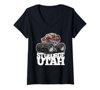 Mujer St George Utah 4x4 Offroad Quad ATV UTV Diseño de Dibujos Animados Camiseta Cuello V
