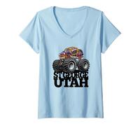 Mujer St George Utah 4x4 Offroad Quad ATV UTV Diseño de Dibujos Animados Camiseta Cuello V