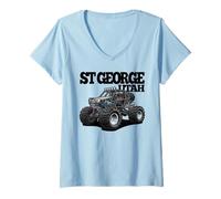 Mujer St George Utah Side-by-Side Quad 4x4 ATV Diseño Offroading Camiseta Cuello V