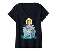 Mujer St Maria Goretti Santos Católicos Chicas Adolescentes Confirmación Camiseta Cuello V