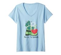 Mujer St. Patricks Day GNOME and Shamrock Decor For Women Kiss Me Camiseta Cuello V