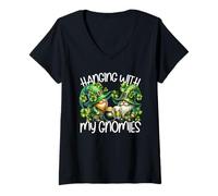 Mujer St. Patricks GNOME For Women Men Hanging with My Gnomies Camiseta Cuello V