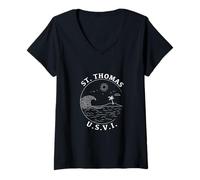 Mujer St. Thomas U.S.V.I. vacaciones de recuerdo en Isla Vírgenes de EE. UU Camiseta Cuello V
