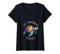 Mujer St. Thomas U.S.V.I. vacaciones de recuerdo en Isla Vírgenes de EE. UU Camiseta Cuello V