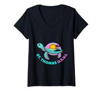 Mujer St. Thomas U.S.V.I. vacaciones de recuerdo en Isla Vírgenes de EE. UU Camiseta Cuello V