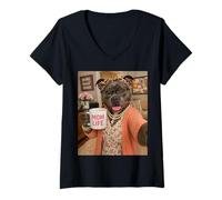 Mujer Staffordshire Bull Terrier Staffy Dog Humor Mamá Mamá Amor Camiseta Cuello V