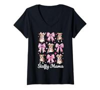 Mujer Staffy Mama Mom Staffordshire Bull Terrier Dog Día de la Madre Camiseta Cuello V