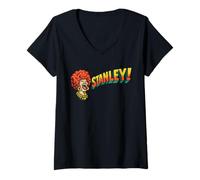 Mujer Stanley! Groovy 70s Mrs Roper Three's Company Caricature Camiseta Cuello V