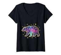Mujer Star Bear Universe Constelación Big Dipper Ursa Espacio Mayor Camiseta Cuello V