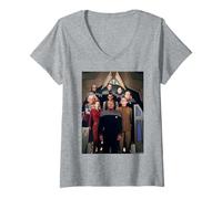 Mujer Star Trek Espacio Profundo Nueve Elenco de Michael Grecco Camiseta Cuello V