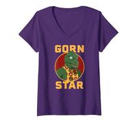 Mujer Star Trek Gorn Star Camiseta Cuello V, Morado, XXL