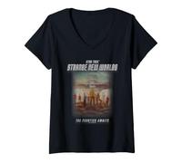 Mujer Star Trek Strange New Worlds Frontier Awaits Camiseta Cuello V