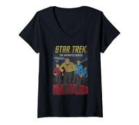 Mujer Star Trek The Animated Series Group Poster Camiseta Cuello V