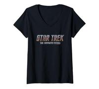 Mujer Star Trek The Animated Series Retro Logo Camiseta Cuello V
