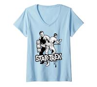 Mujer Star Trek: The Original Series Captain Kirk and Spock Kanji Camiseta Cuello V