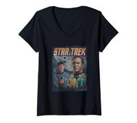 Mujer Star Trek The Original Series Retro Poster Camiseta Cuello V