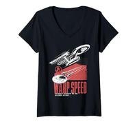 Mujer Star Trek: The Original Series Warp Speed To Boldly Go Camiseta Cuello V