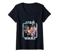 Mujer Star Wars A New Hope 1977 Tie Dyed Rebel Frame Camiseta Cuello V