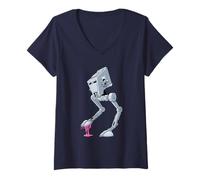 Mujer Star Wars AT-ST Stepping On Chewing Gum Funny Camiseta Cuello V