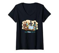 Mujer Star Wars Boun-Tea Hunters Drinking Boba Tea with Boba Fett Camiseta Cuello V