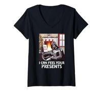 Mujer Star Wars Christmas Darth Vader I Can Feel Your Presents Camiseta Cuello V