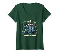 Mujer Star Wars Christmas Merry Sithmas Darth Vader Cocoa Mug Camiseta Cuello V