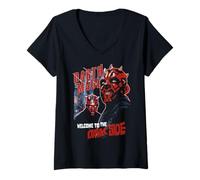 Mujer Star Wars Darth Maul Welcome To The Dark Side Dual Portrait Camiseta Cuello V