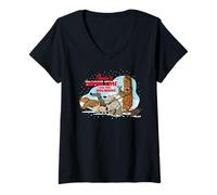 Mujer Star Wars Holiday Chewbacca Dog Walker Snow Funny Christmas Camiseta Cuello V