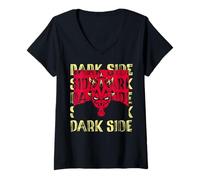 Mujer Star Wars Maul Shadow Lord Dark Side Maul Scow Pop Art Text Camiseta Cuello V