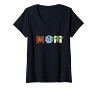 Mujer Star Wars Mom Character Letters Family Trip Matching Gift Camiseta Cuello V