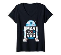 Mujer Star Wars R2-D2 May The 4th Be with You 2026 Star Wars Day Camiseta Cuello V