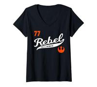 Mujer Star Wars Rebel Alliance 77 Classic Resistance Logo Baseball Camiseta Cuello V
