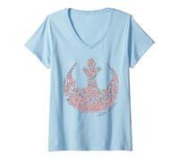 Mujer Star Wars Rose Rebel Emblem Camiseta Cuello V
