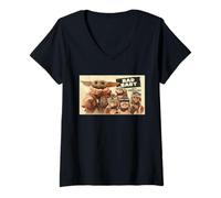 Mujer Star Wars The Mandalorian and Grogu Bad Baby & The Anzellans Camiseta Cuello V