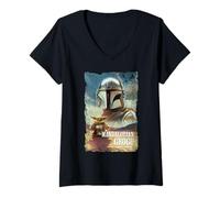 Mujer Star Wars The Mandalorian and Grogu Movie Classic Poster Art Camiseta Cuello V