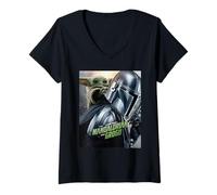 Mujer Star Wars The Mandalorian and Grogu Official Movie Poster Camiseta Cuello V