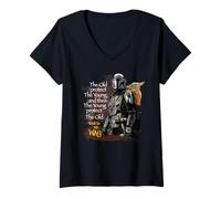 Mujer Star Wars The Mandalorian and Grogu Old Protect The Young Camiseta Cuello V