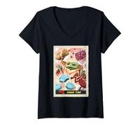 Mujer Star Wars: The Mandalorian and Grogu Snack Time Card #32 Camiseta Cuello V