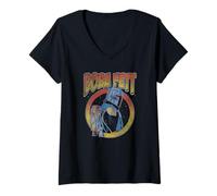 Mujer Star Wars: The Mandalorian Boba Fett Vintage Side Profile Camiseta Cuello V