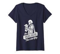 Mujer Star Wars The Mandalorian Dadalorian Father's Day Camiseta Cuello V