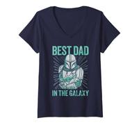 Mujer Star Wars The Mandalorian Father's Day Best Dad Camiseta Cuello V