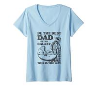 Mujer Star Wars: The Mandalorian Father's Day Best Dad Vintage Camiseta Cuello V