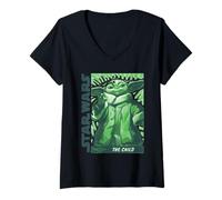 Mujer Star Wars The Mandalorian Green Grogu Camiseta Cuello V