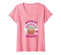 Mujer Star Wars The Mandalorian Grogu Cutest in The Galaxy Camiseta Cuello V
