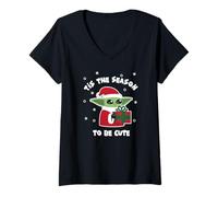 Mujer Star Wars The Mandalorian Grogu Tis The Christmas Season Camiseta Cuello V