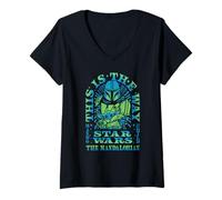 Mujer Star Wars: The Mandalorian The Way Groovy Vintage Logo Camiseta Cuello V