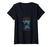 Mujer Star Wars The Mandalorian Vintage Faded Grogu The Way Poster Camiseta Cuello V