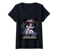 Mujer Star Wars Visions Volume 3 The Song of Four Wings Poster Art Camiseta Cuello V