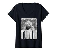 Mujer Star Wars Yoda Free Words of Wisdom Poster Camiseta Cuello V