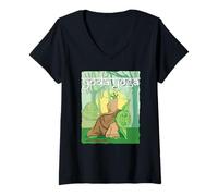 Mujer Star Wars Yoda Yoga Peaceful Stretching Session Poster Camiseta Cuello V